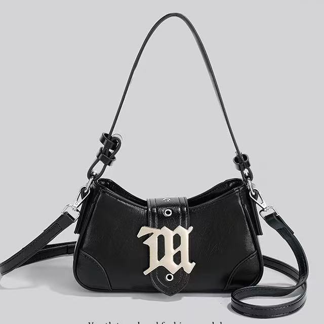 Bolsa feminina da moda, fivela de metal, duas alças de ombro, pode ser usada como bolsa tiracolo ou como bolsa de ombro. em Oferta na Shopee