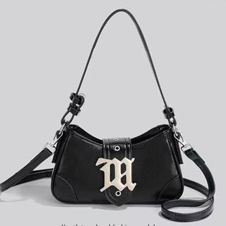 Bolsa feminina da moda, fivela de metal, duas alças de ombro, pode ser usada como bolsa tiracolo ou como bolsa de ombro. em Oferta na Shopee