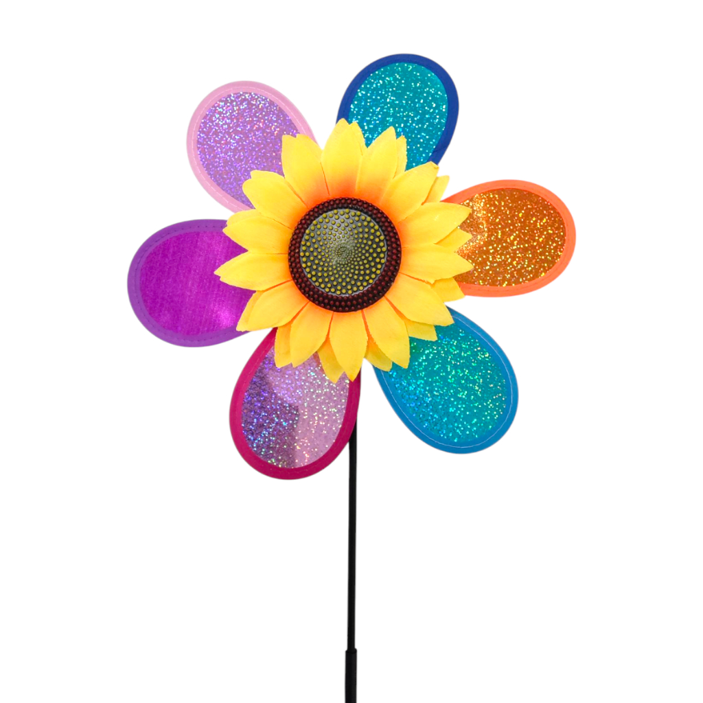 Cata-vento Colorido Decoração Jardim Varanda Duplo Girassol Catavento Jardinagem Planta Enfeite Vento