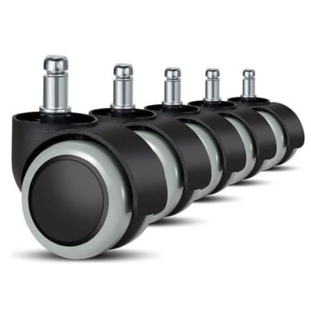 Imagem Kit 5 Rodas Anti Risco Universal 50mm Para Cadeira De Escritório Giratória Móveis Gamer Luvinco