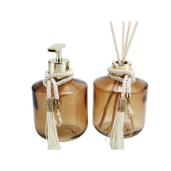 Kit Lavabo Luxo Rubi Degrade Âmbar Porta Saboneteira Difusor