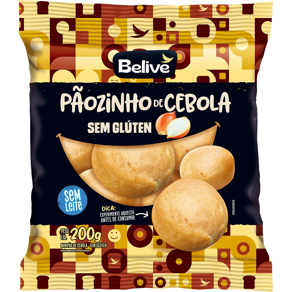 Pão de Cebola Sem Glúten Fofinho Sem Leite Sem Lactose - Pãozinho Belive
