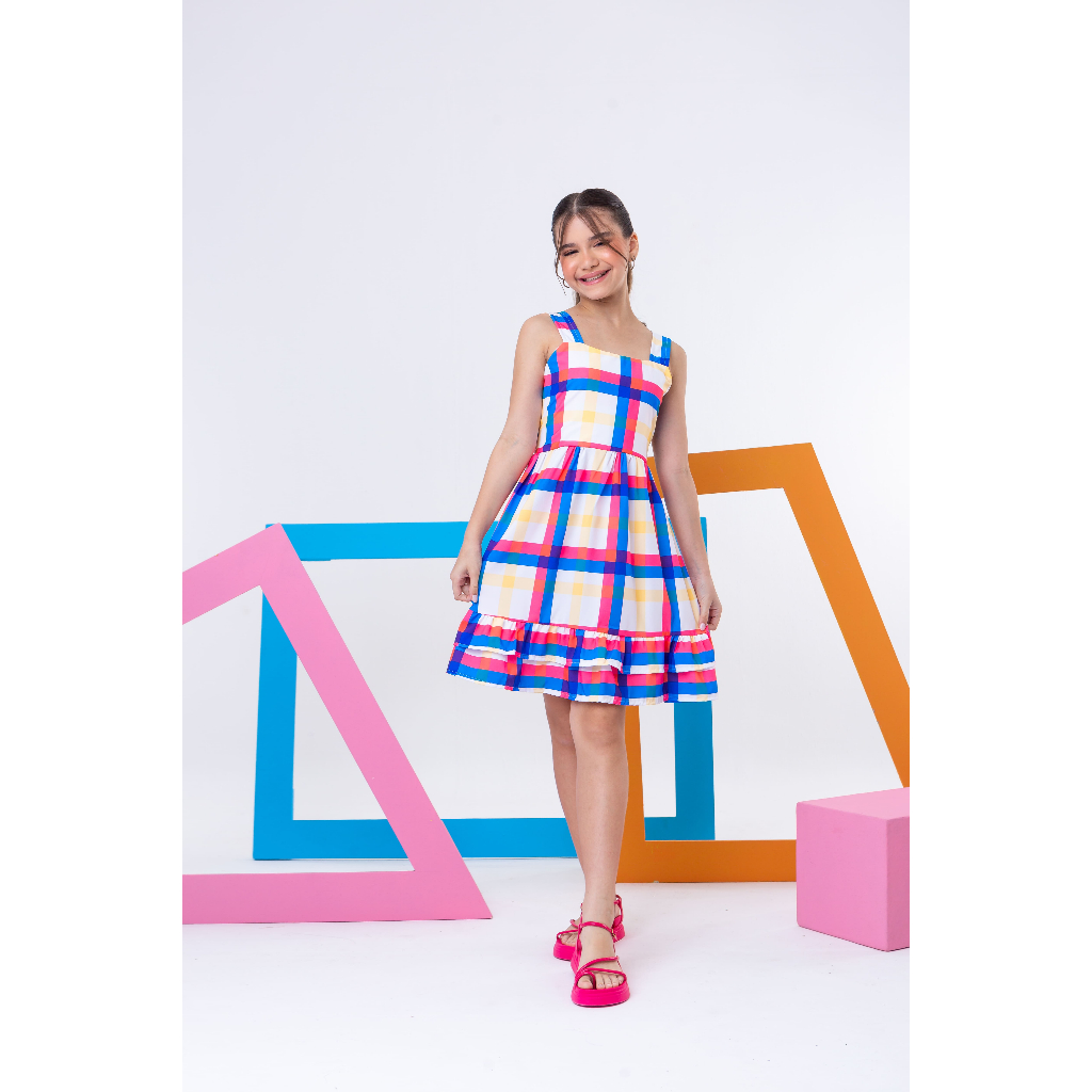 Vestido Infantil Menina Festa Junina Estampado Colorido Rodado Elegante Moda  Evento Temático Festa