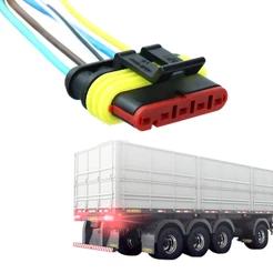 Chicote Conector 5 Vias Para Lanterna Guerra Led Plug Universal Volvo Scania Mercedes 100% Cobre