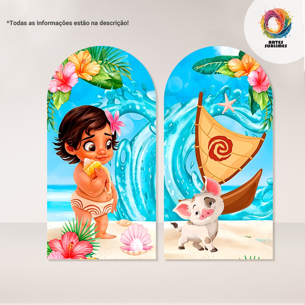 Capa de Painel Romano Face Única Princesa Moana Baby C/Elastico em Oferta na Shopee
