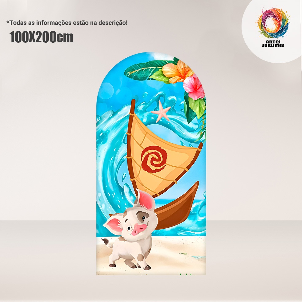Capa de Painel Romano Face Única Princesa Moana Baby C/Elastico