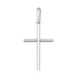 Pingente prata 925 cruz lisa 28mm x 15mm grande