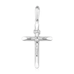 Pingente cruz com cristo crucifixo 22mm Prata 925