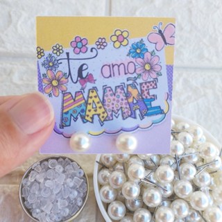 50 Pares de Brincos de Pérola 8mm Dia Das Mães Mimo Cliente c/Tag e tarrachas em Oferta na Shopee