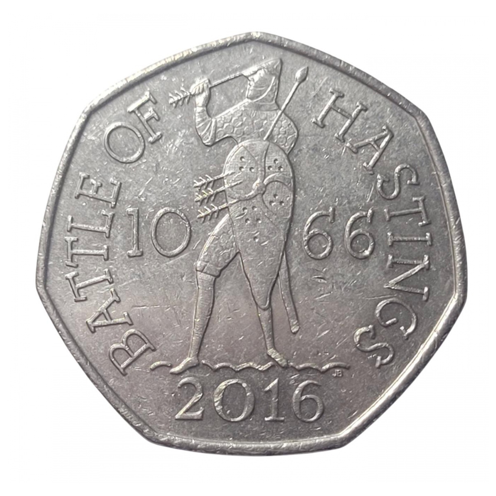 Moeda do Reino Unido - 50 Pence - 950º aniversário da Batalha de Hastings