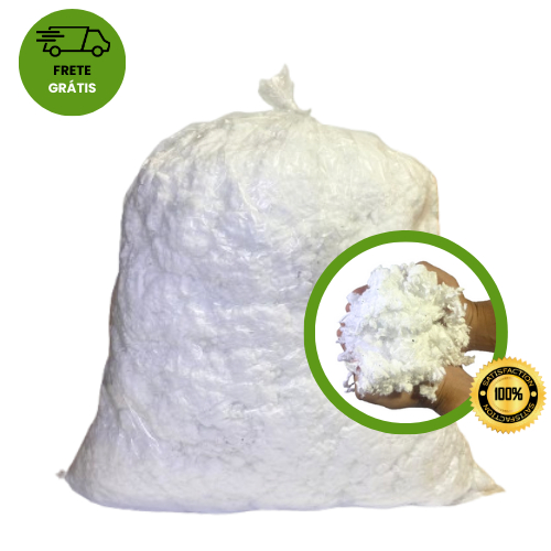 1kg Enchimento Fibra Reciclada para Puffs Almofadas Travesseiros Flocos Refil Macio Recheio Estofado Fofo Artesanato