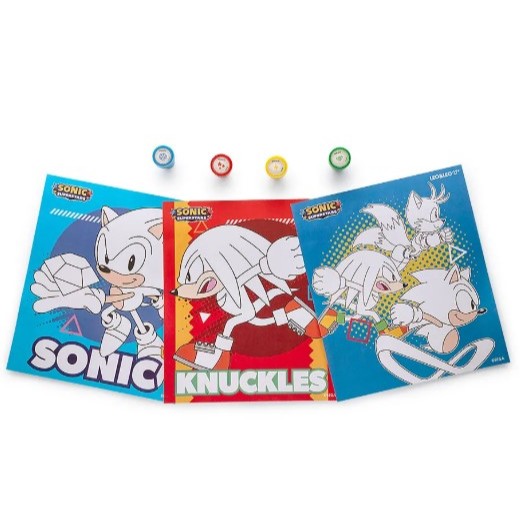 Kit para Colorir com 4 Carimbos SONIC / SEGA / LEO&LEO / PAPELARIA FOFA KAWAII