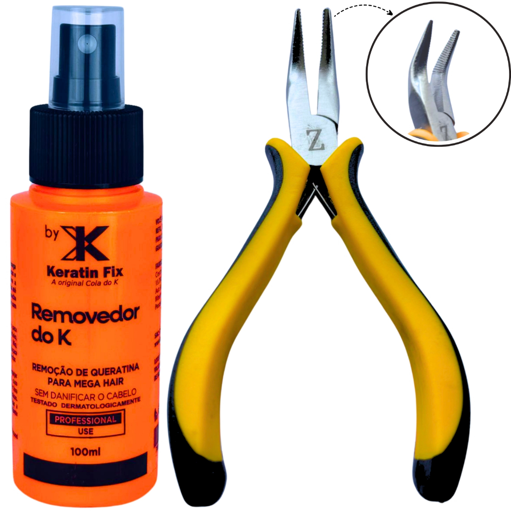 Alicate para Mega Hair + Removedor do K 100ml