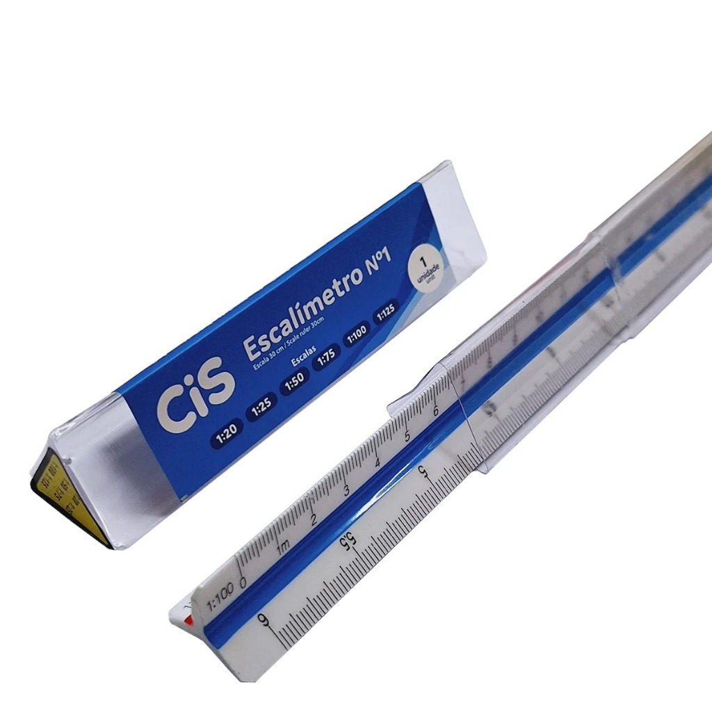 Escalímetro N1 CIS 30cm Régua de Escalas Triangular para Desenhos em Oferta na Shopee