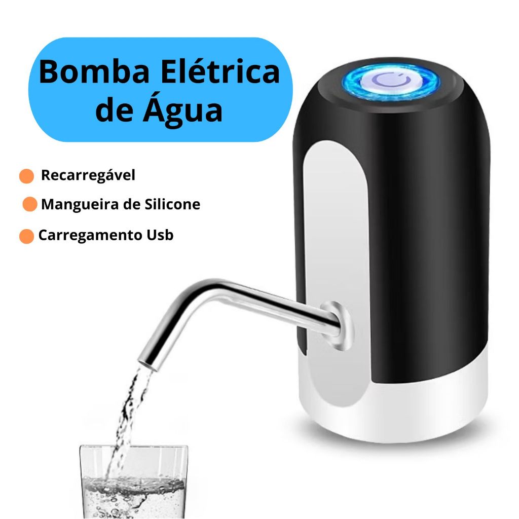 Bomba Elétrica De Galão Universal Com Carregamento USB Para Galão Garrafão De Água em Oferta na Shopee