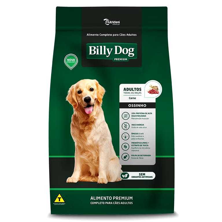 RAÇÃO BILLY DOG OSSINHO ADULTO PACOTE C/ 1KG.