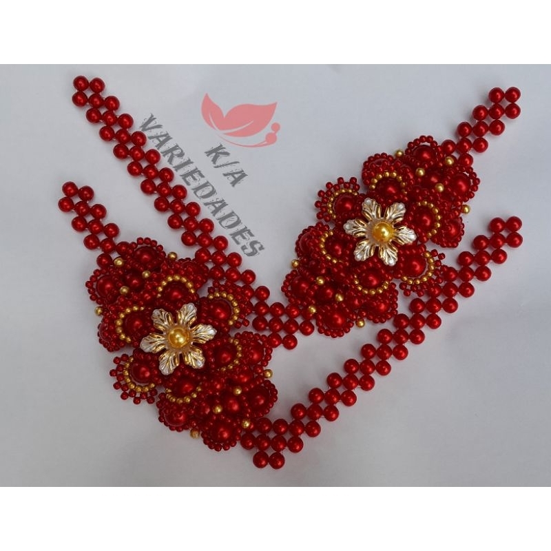 tramas de pérolas prontas para aplicação - Chinelos customizados - Havaianas customizadas - Chinelos decorados