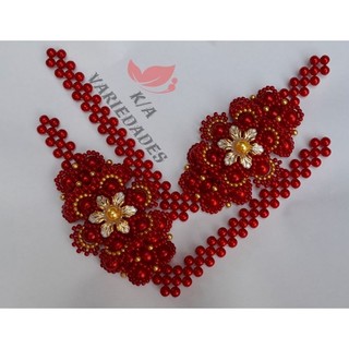 tramas de pérolas prontas para aplicação - Chinelos customizados - Havaianas customizadas - Chinelos decorados
