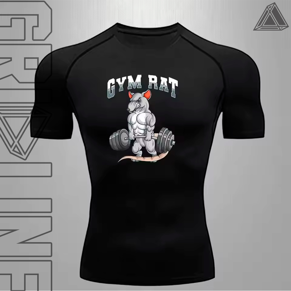 Camiseta Compressão Treino Academia Crossfit Gym Rat Moda Fitness