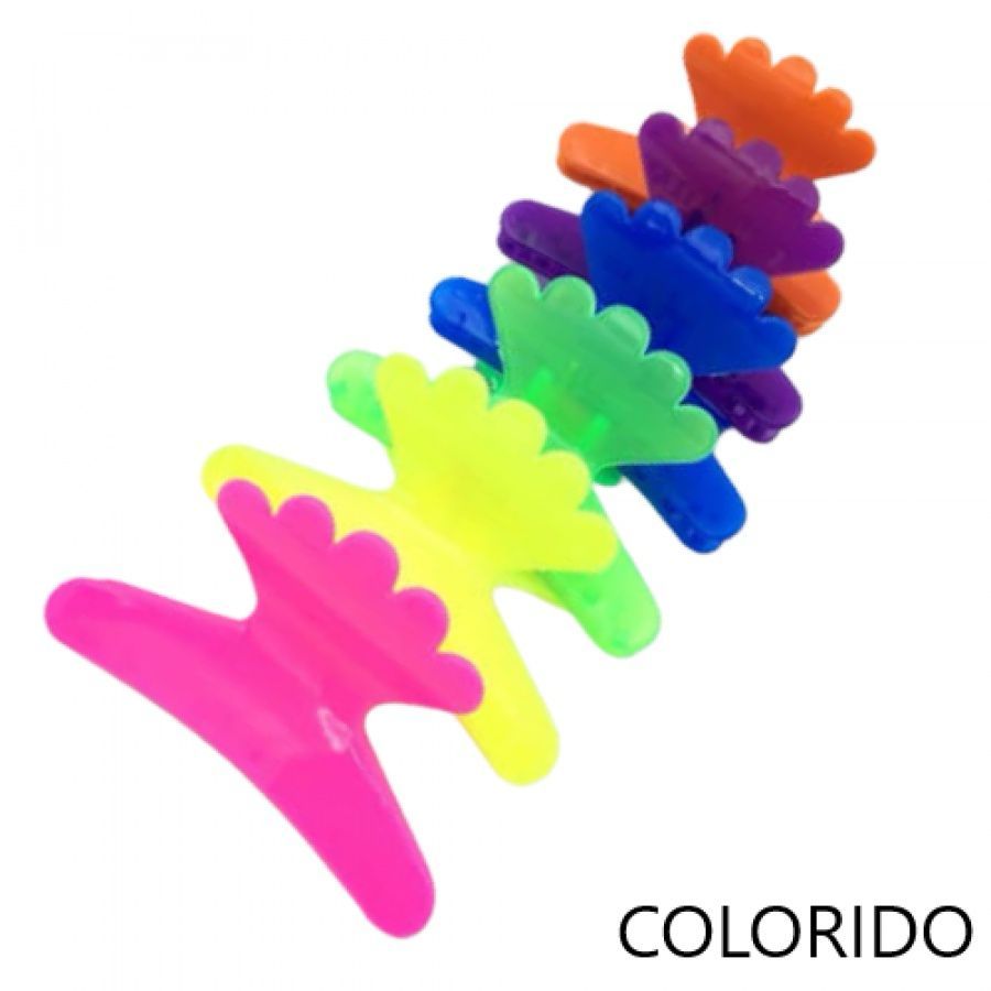 Kit 6 Piranha Colorida Tipo Salão Para Cabelo Feminino Top Premium Prendedor Presilia Acessórios Moda