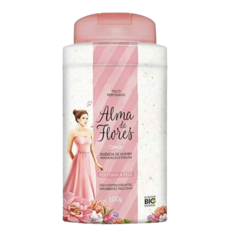 Talco Perfumado Alma De Flores Jasmim 100g