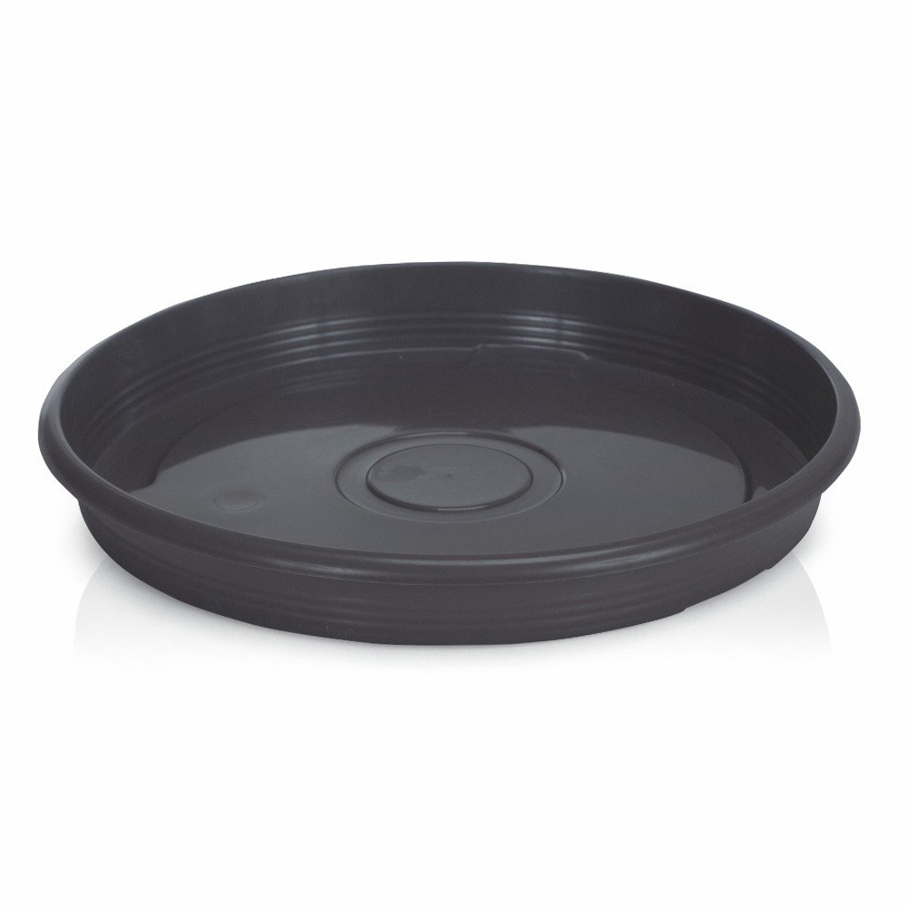 Prato para Vaso Plástico preto 20,5cm 1 unidade Ercaplast