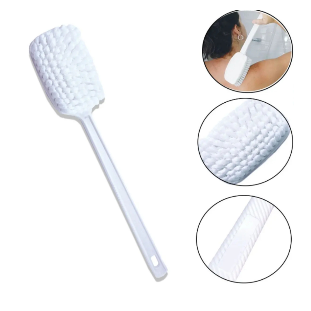Escova De Banho Para Lavar As Costas Cabo Longo 40cm Cerdas Macias em Oferta na Shopee