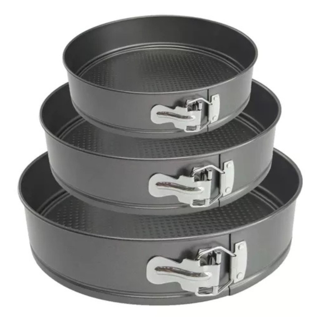Conjunto 3 Formas Redonda Fundo Removivel Bolo Torta Teflon