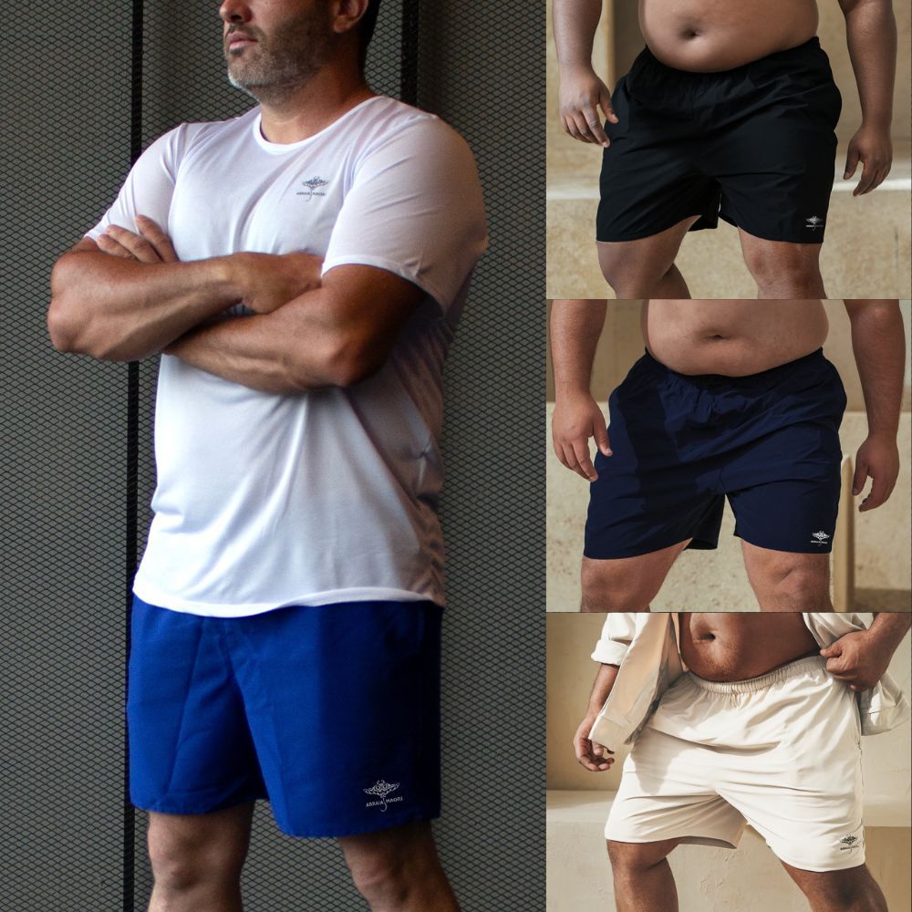 Kit 4 Shorts Masculino com Elastano Plus Size Academia Esporte Treino Bermuda Praia Básico Liso