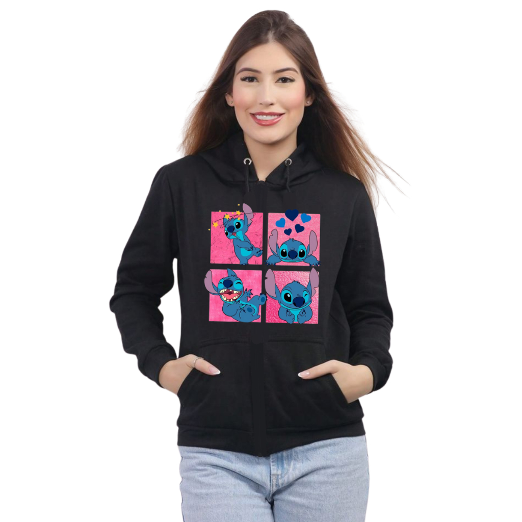 Moletom Gola Redonda Stitch Lançamento 2025 Casaco Masculino E Feminino Flanelado Unissex Inverno Frio Algodão Blusa