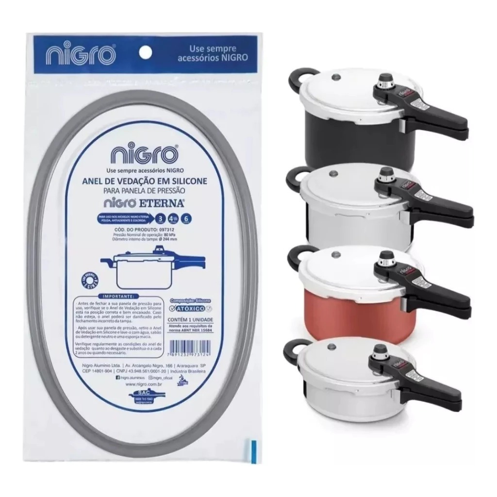 Borracha Panela De Pressão Nigro Eterna 3/4,5/6/8 Litros Original
