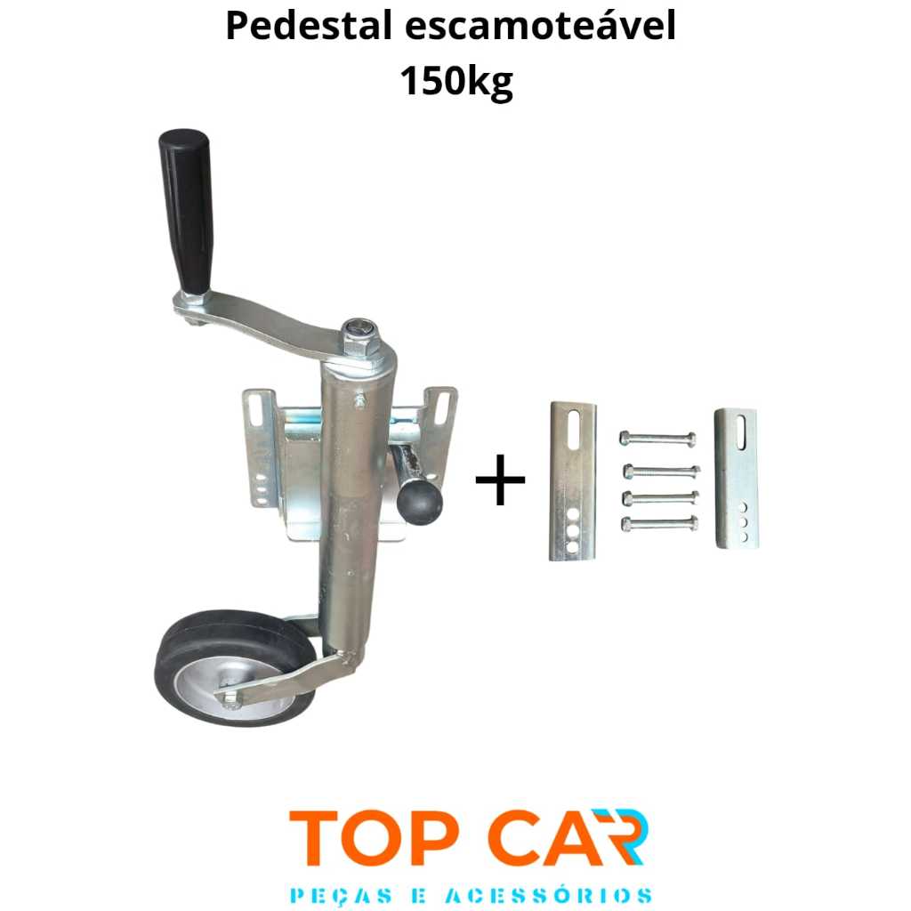 Roda Boba Com Fixação Pedestal Carretinha, Reboque 150kg pedestal rodinha para carretinha reboque escamoteavel