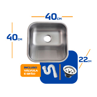 Tanque As Inox 304 Fosco 40x40 Medio Sobrepor E Embutir 25l em Oferta na Shopee