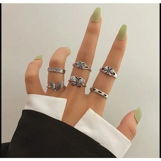 Anel Ajustável Borboleta Feminino cor Prata CodC47 Anel Estiloso Borboleta Anel Ajustável Elegante Boho Minimalista Anel