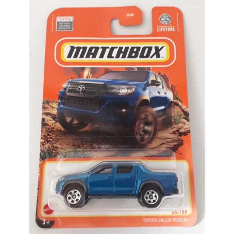 Toyota Hilux Pickup - 2024 - Azul - Matchbox - Mattel - Lote L - Miniatura