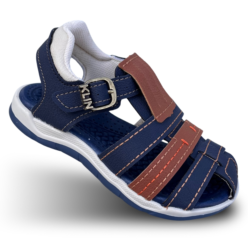 Sandália Infantil Masculina Klin Line Play Papete Para Menino Com