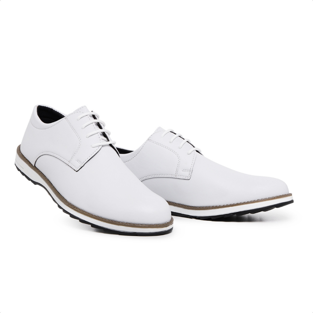 Sapato Social Masculino Sapatenis Casual Oxford Branco
