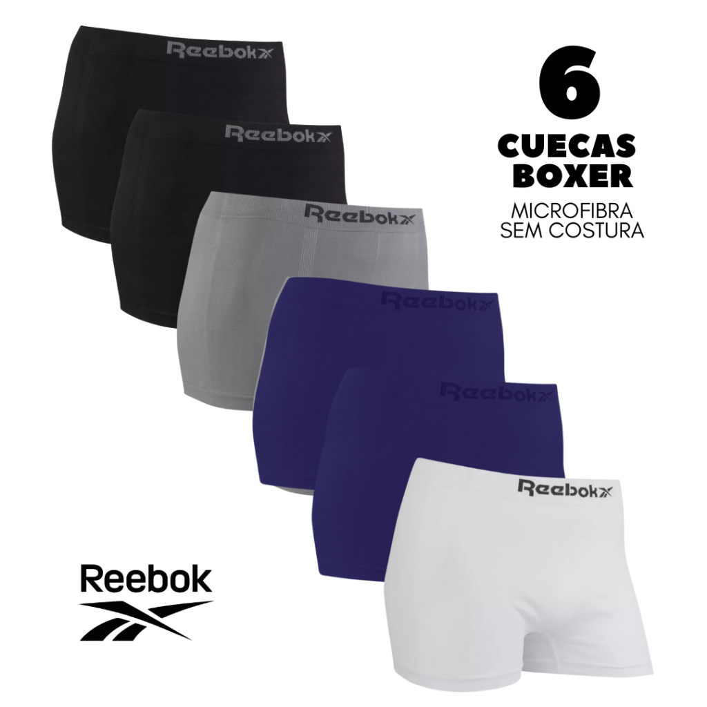 Kit 6 Cuecas Reebok Original em Microfibra Sem Costura em Oferta na Shopee