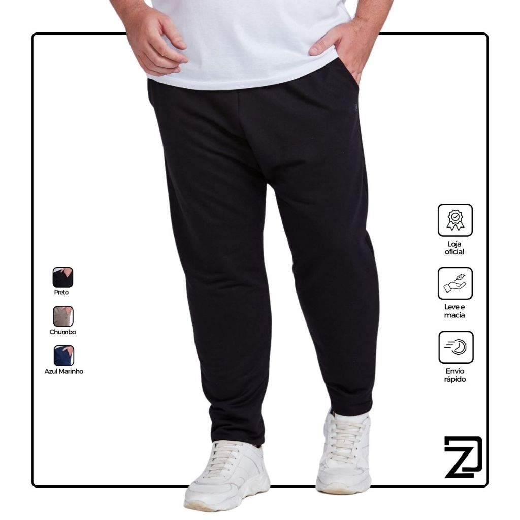 Calça Moletinho Masculina Plus Size - Men Clothes