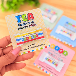Bala personalizada/Cartão com bala/Abril azul/Lembrancinha abril azul/Concientização autismo/autismo/mimos abril azul