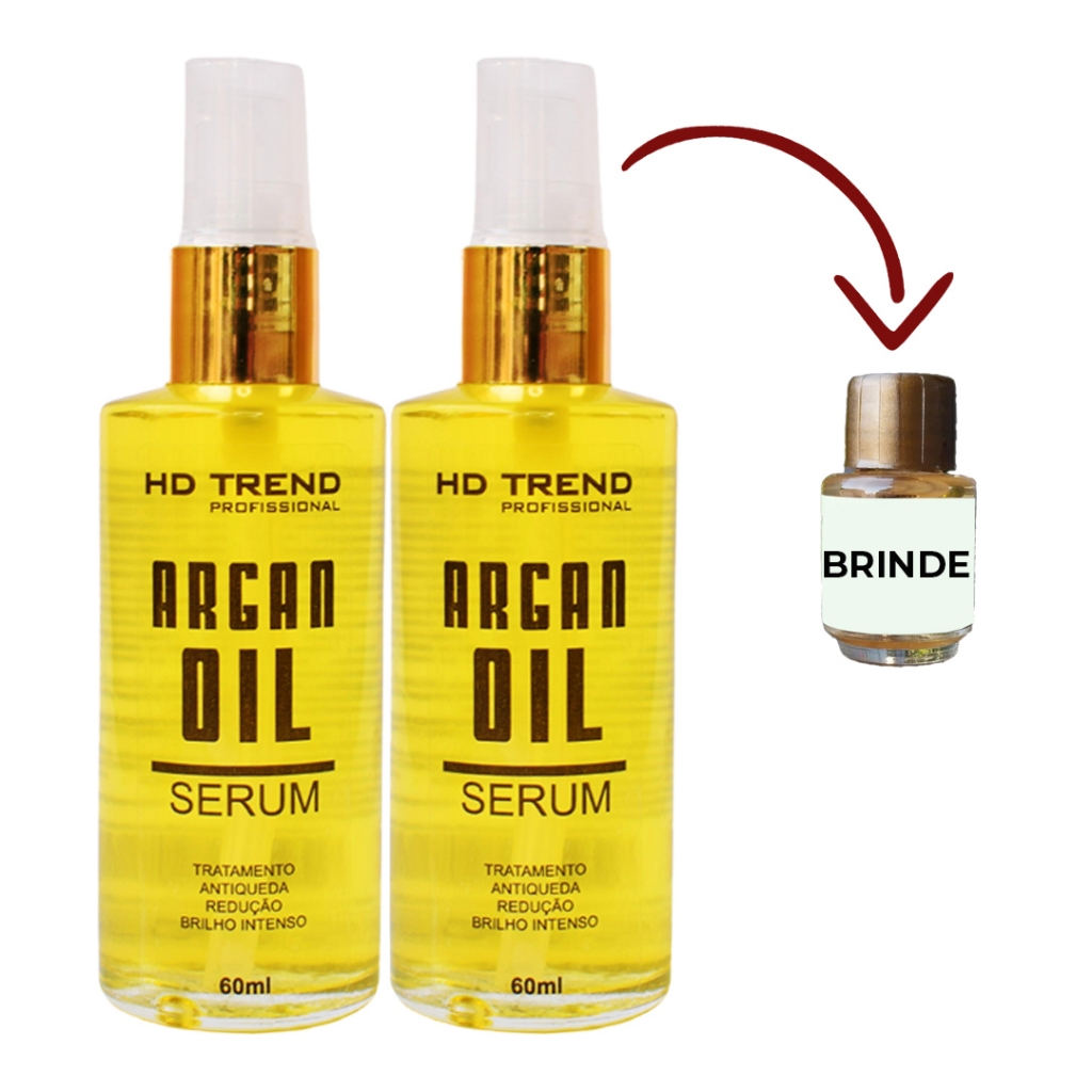 2x Óleo De Argan HD Trend Profissional 60ml Original com brinde em Oferta na Shopee