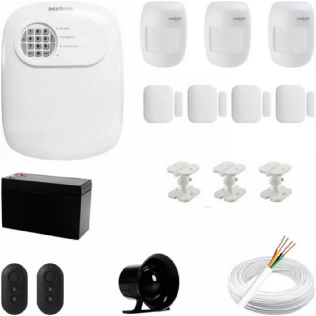 Sistema Alarme Residencial Intelbras 7 Sensores Sem Fio Magnético acesso app