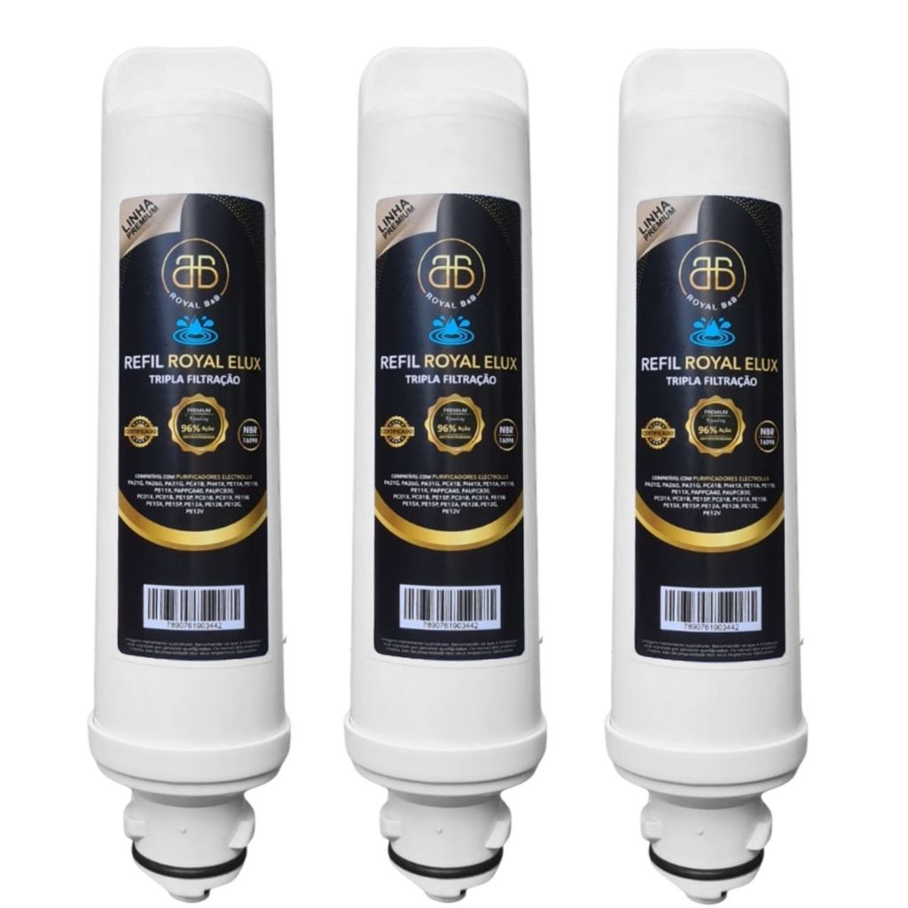 Kit 03 Refis Filtro Compativel Electrolux Purificador Água Pe11b Pe11x