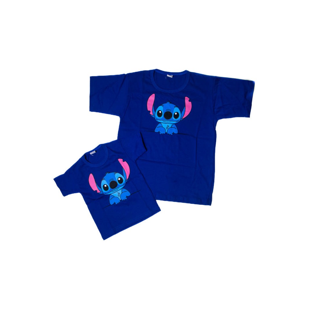 Blusa Infantil e Adulto Stitch - Unissex - Temática Personagem - Pai/Mãe e Filho/a - Algodão