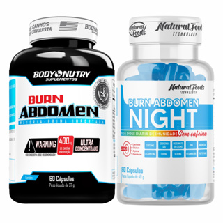 Kit Seca dia + Seca Noite - Burn Abdomen, 60 cáps + Burn Abdomen Night, termogenico Sem Cafeina, 60 em Oferta na Shopee