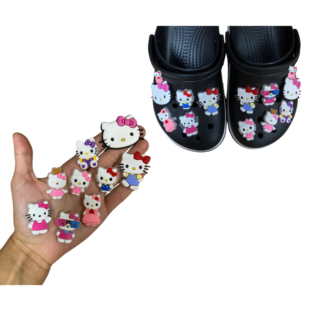 Conjunto de Encantos de Apliques Hello Kitty kits com  4, 8, 10 unidades