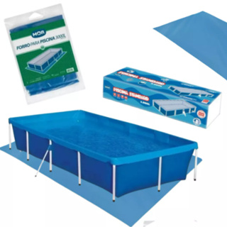 Piscina Com Armação + Forro Retangular 3000 Litros Mor em Oferta na Shopee