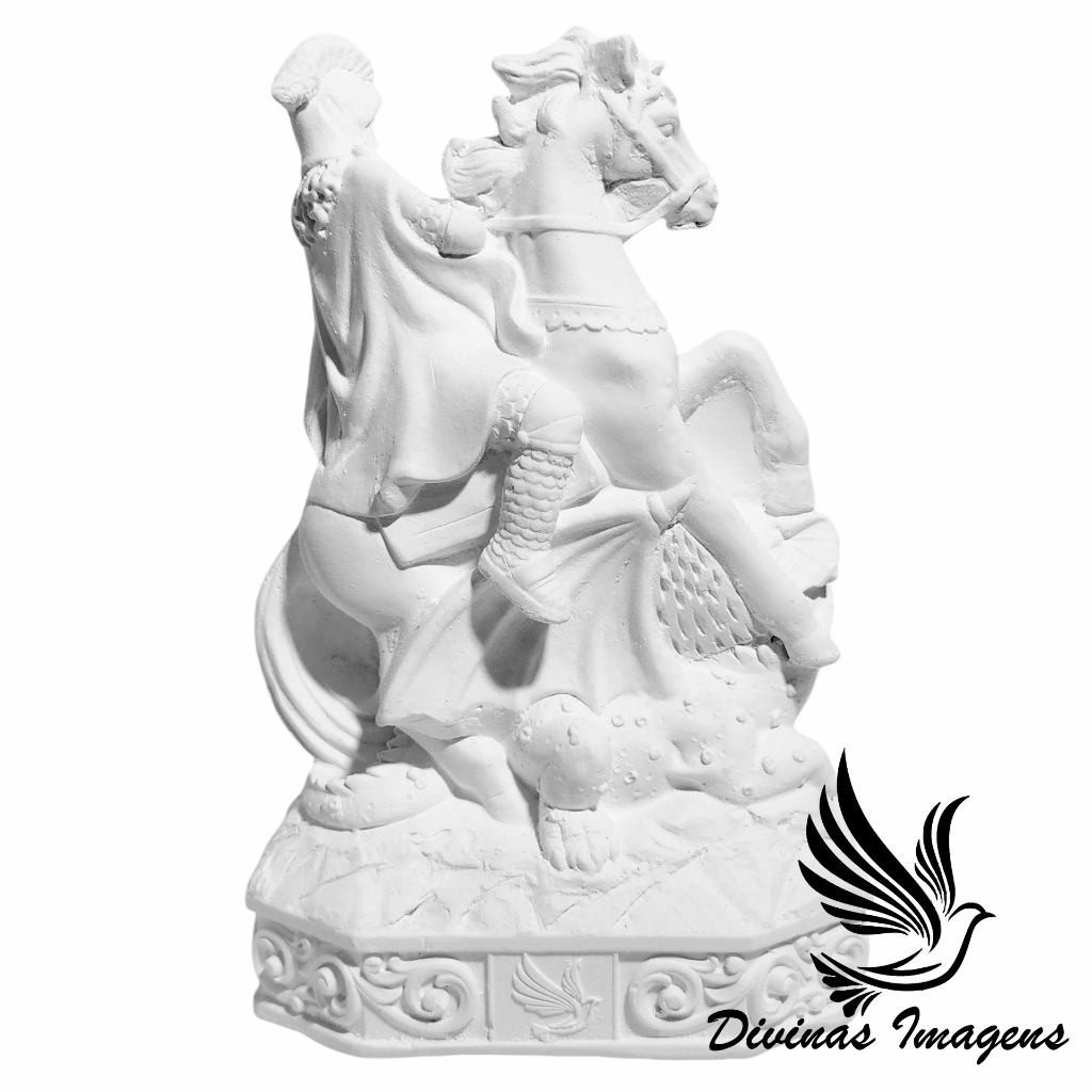 Imagem São Jorge Guerreiro 15cm Gesso Cru Retocado