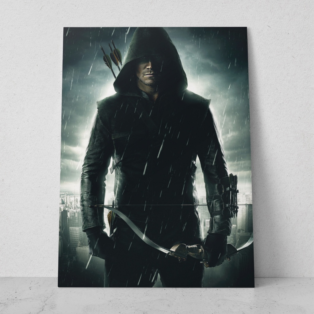 Placa Decorativa MDF Grande Arrow Quadro DC Arqueiro Verde Decoração Parede