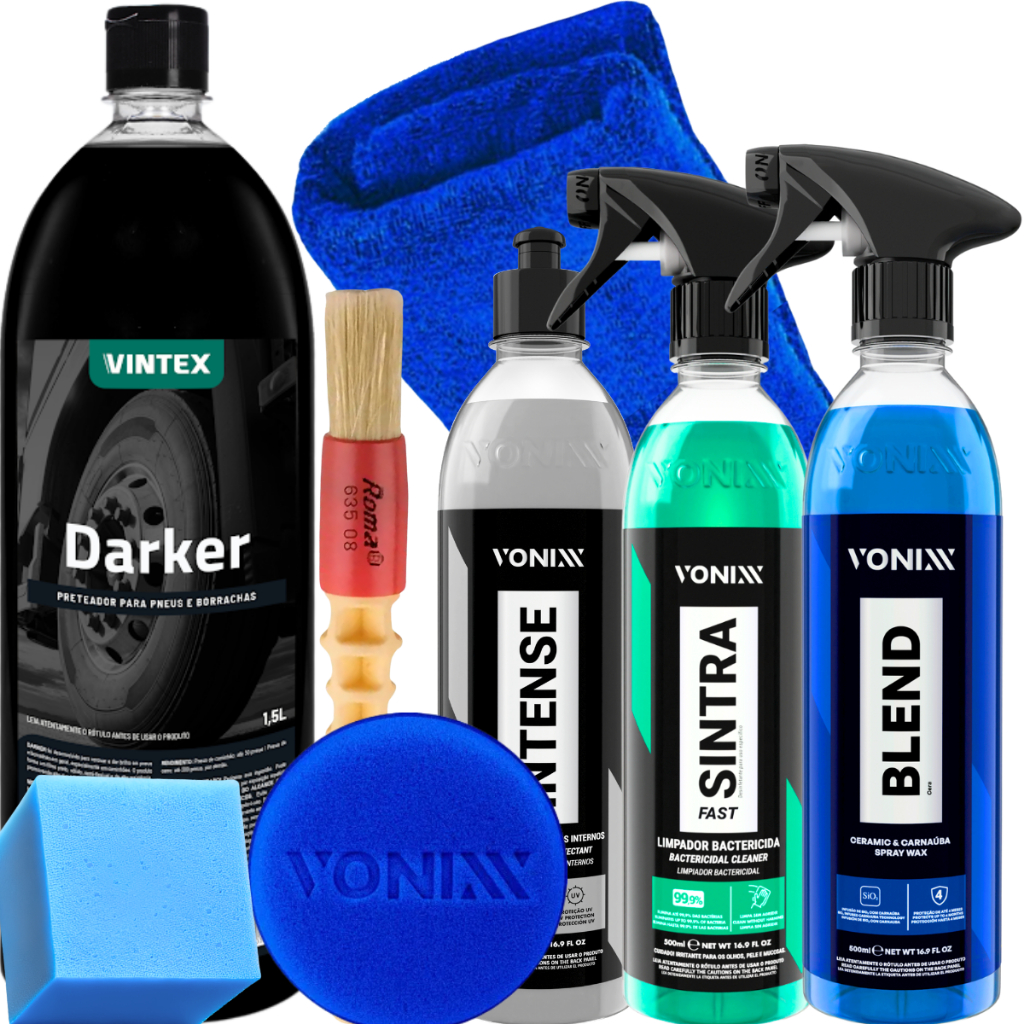 Kit Cuidado Automotivo Limpeza Restauração Proteção Vonixx